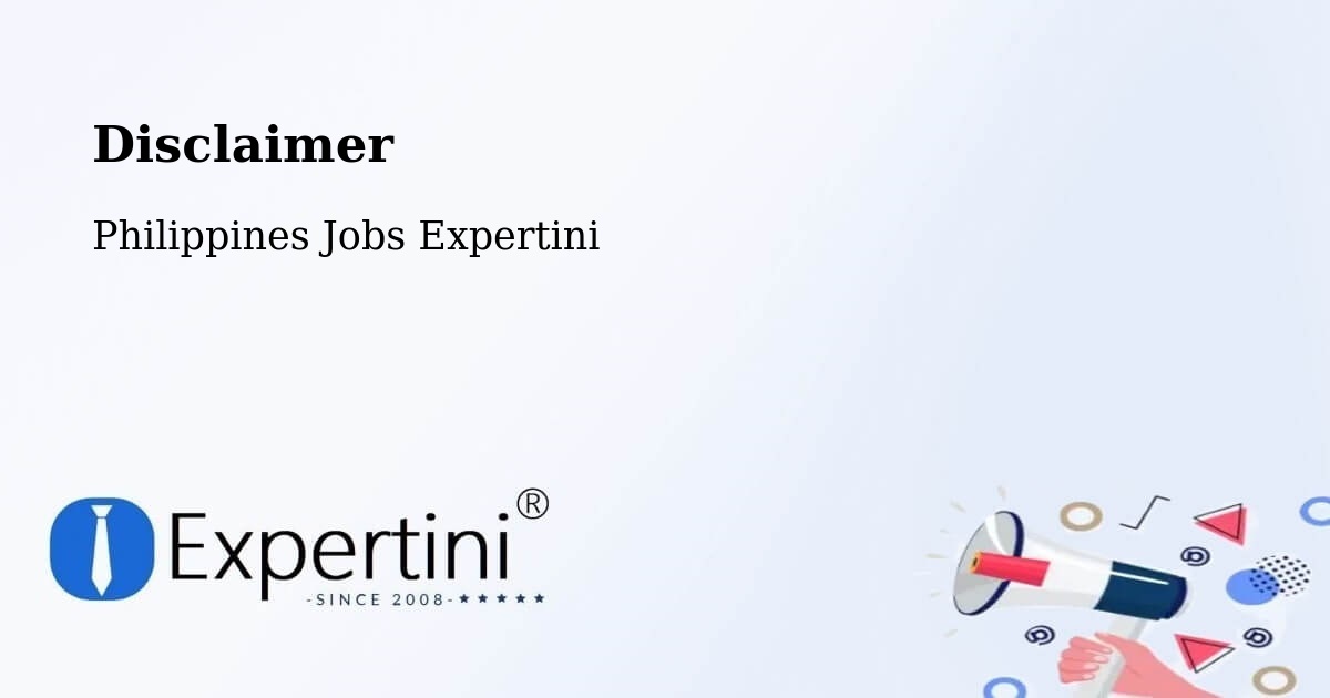 Disclaimer – Batitang - Philippines Jobs Expertini